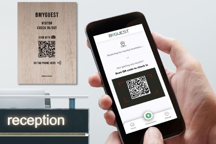 BmyGuest QR board og mobil